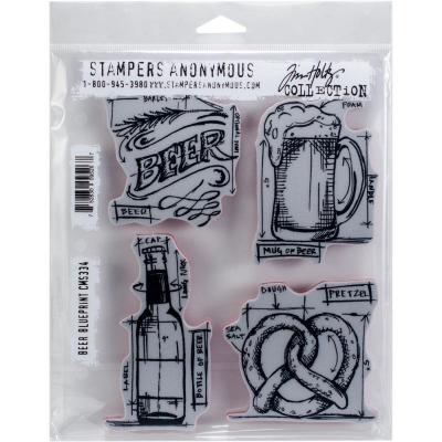 Stampers Anonymous Tim Holtz Cling Stamps - Beer Blueprint